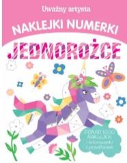 Uważny artysta. Naklejki numerki. Jednorożce
