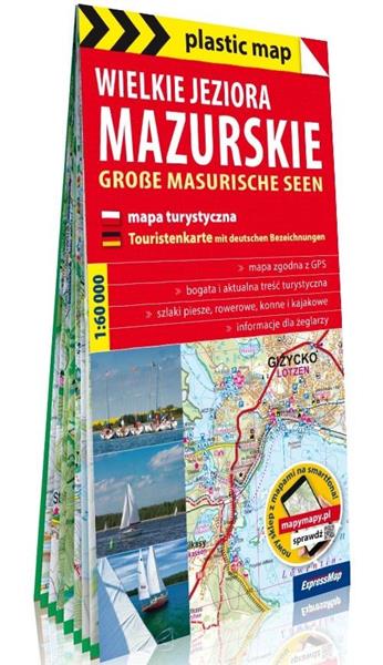 WIELKIE JEZIORA MAZURSKIE; FOLIOWANA MAPA