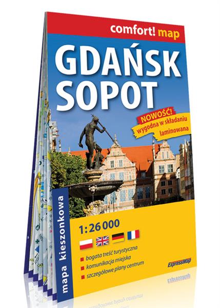 GDAŃSK, SOPOT. LAMINOWANY PLAN MIASTA KIESZONKOWY