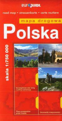 POLSKA. MAPA DROGOWA W SKALI 1:750 000