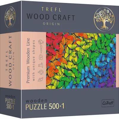 Trefl, Puzzle Wood Craft Tęczowe motyle 20159