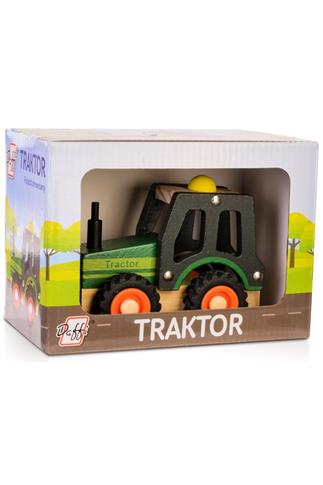 Drewniane auto z oponami - traktor Daffi