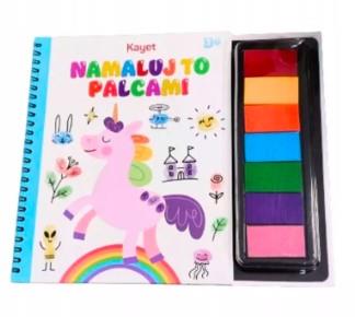 JEDNOROŻEC NAMALUJ TO PALCAMI KOLOROWANKA Z FARBKA