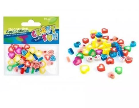CRAFT WITH FUN OZDOBA DEKORACYJNA SERCA 60 SZT.