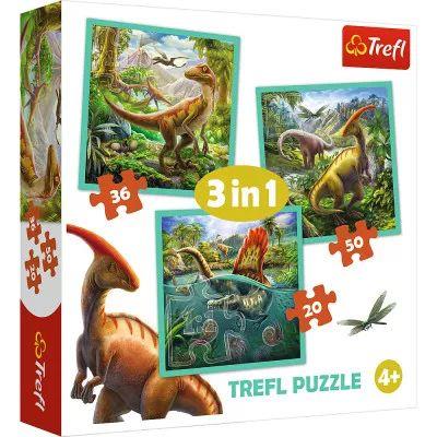 Puzzle 3w1 Niezwykły świat dinozaurów TREFLPuzzle