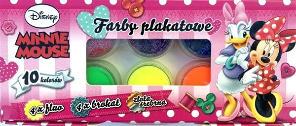 MINNIE MOUSE FARBY PLAKATOWE 10 KOL 4 BROKAT 4 FLU