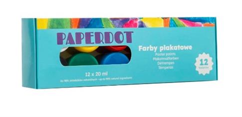 Paperdot, Farby plakatowe, 12x20ml